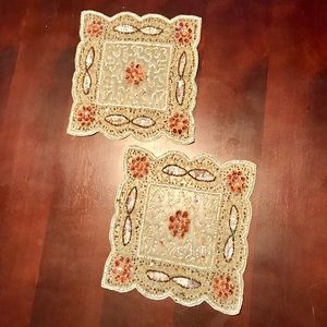 Beaded Indian Silk Wall Hangings